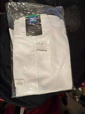 Mizuno White Softball/Baseball Pants Adult Large, Elastic Bottoms